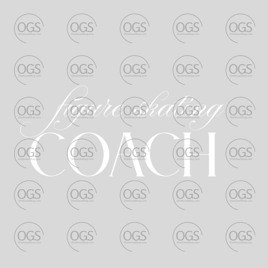 Figure skating design 'figure skating COACH' in white font.