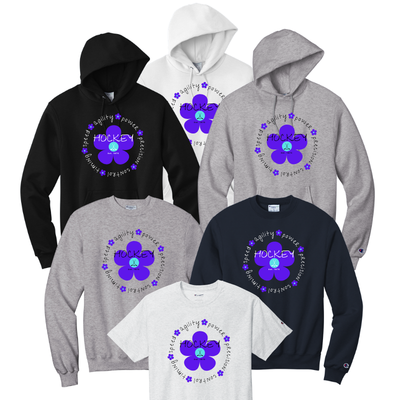 Hockey Design Elements in Azure Blue
