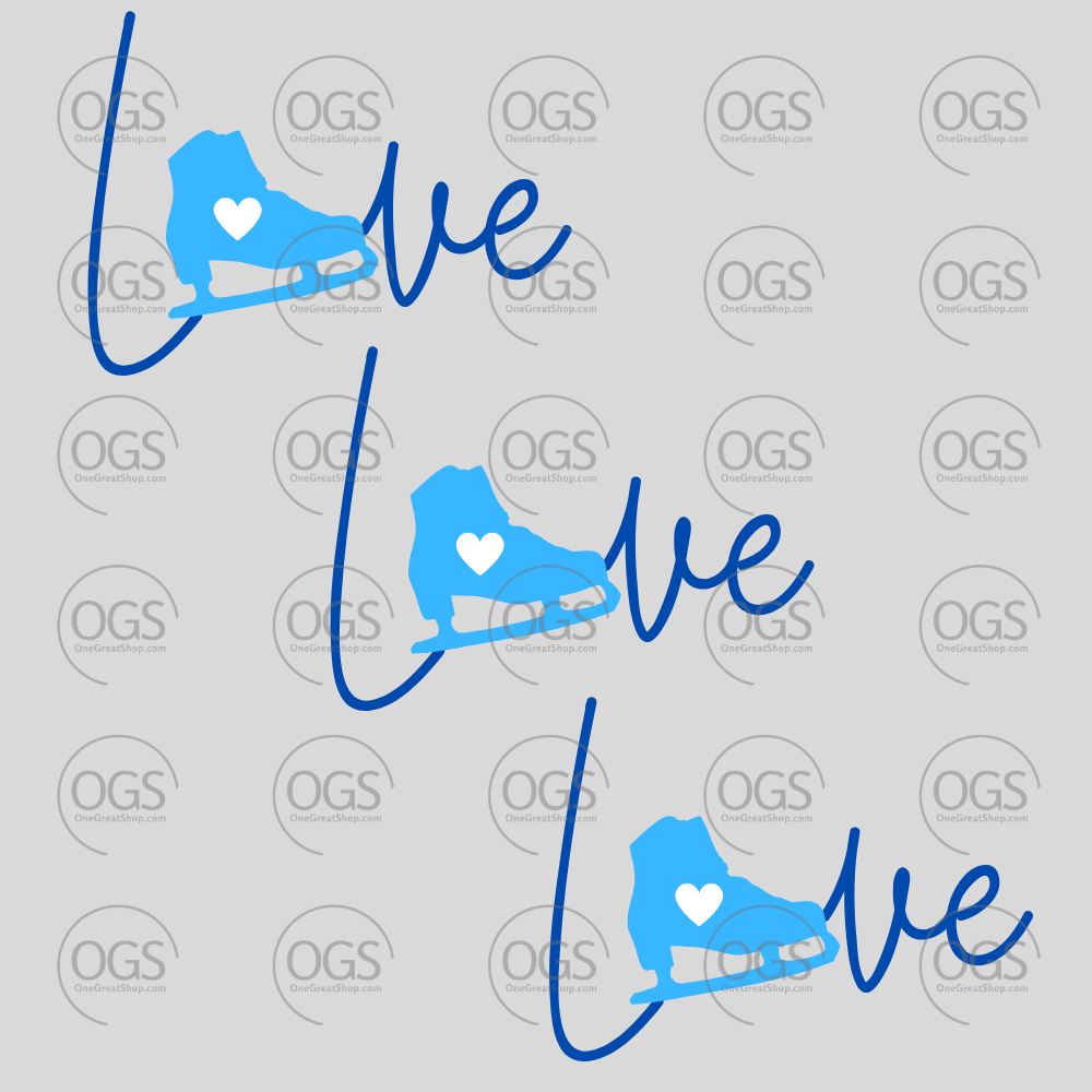 Synchronized Skating Design Love Love Love in Blue.