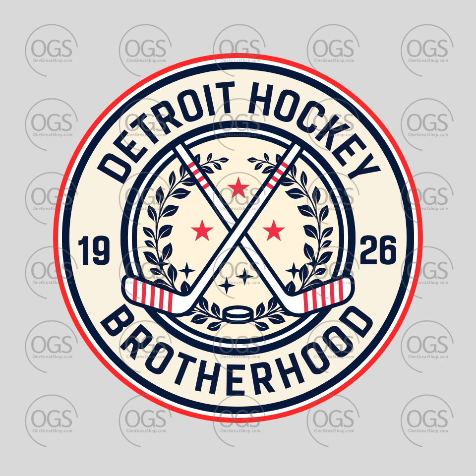 detroit hockey brotherhood with year logo