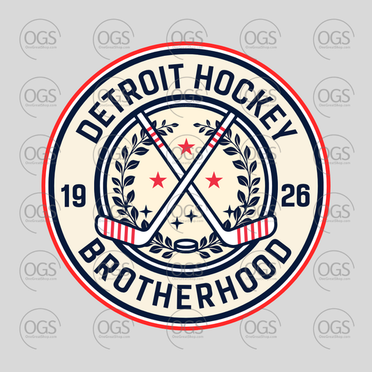detroit hockey brotherhood with year logo