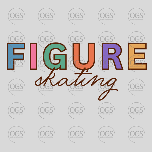 Figure Skating Design Vintage Colors