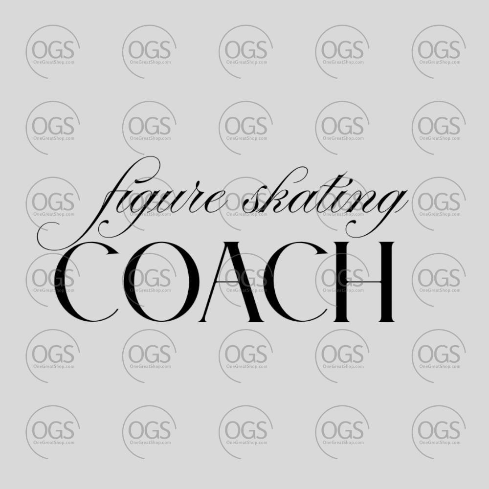 Text 'figure skating COACH' on a gray background with OGS logo.