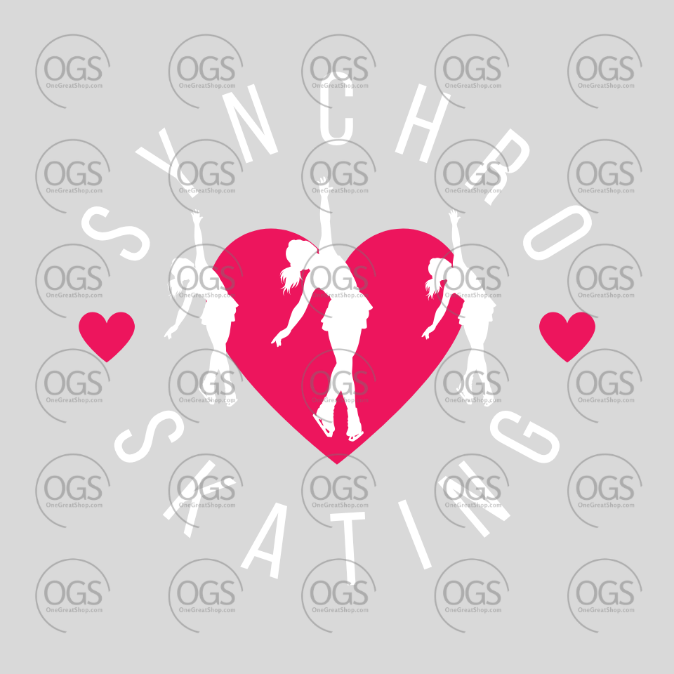 Heart-shaped design with silhouettes of a couple and text on a gray background with 'OGS' branding.