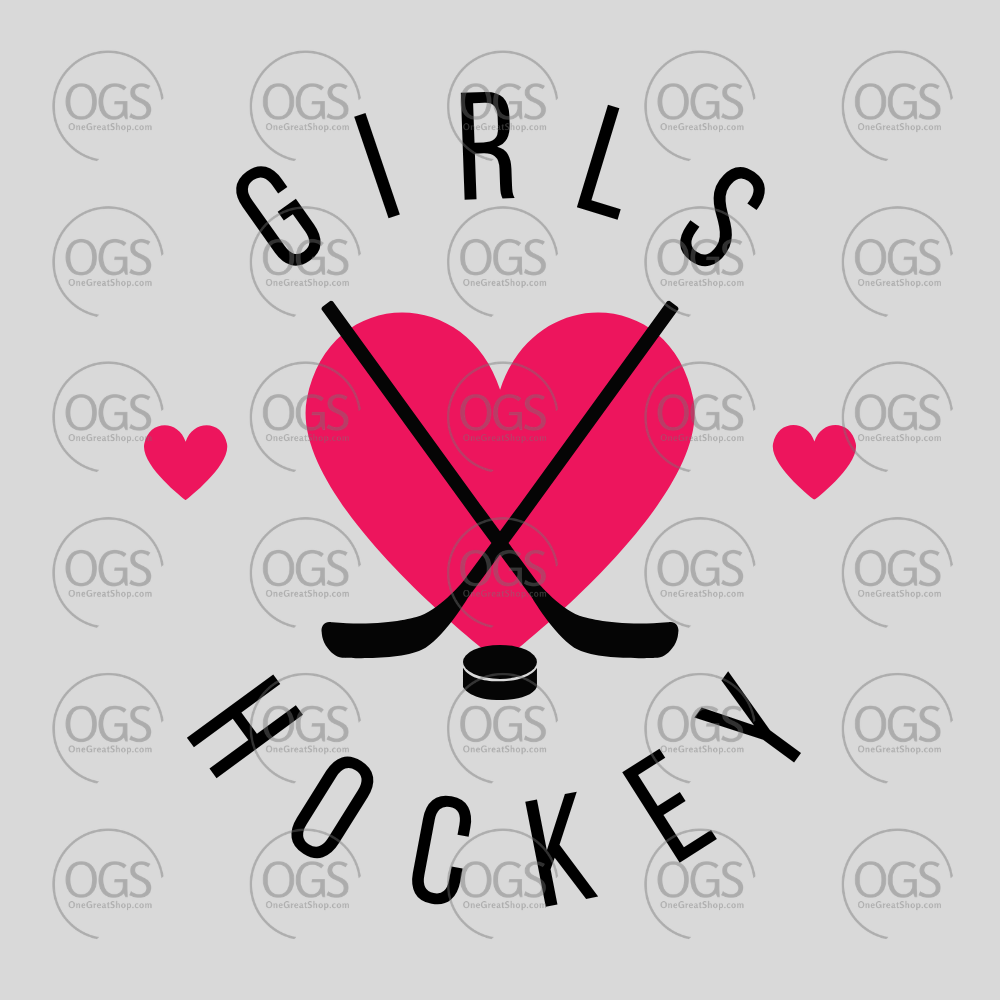 Hockey Design Girls Heart Hockey