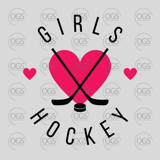 Hockey Design Girls Heart Hockey