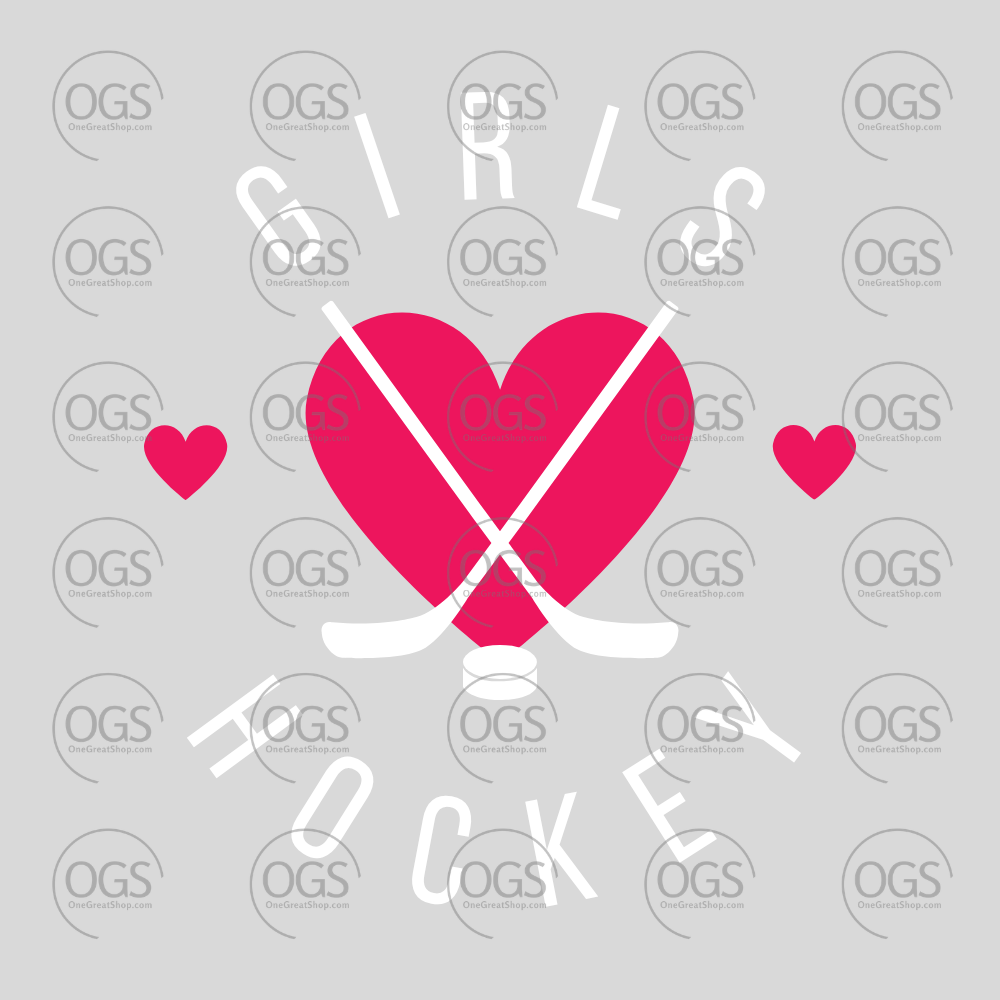 Hockey Design Girls Heart Hockey