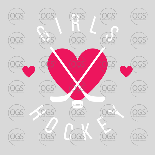 Hockey Design Girls Heart Hockey