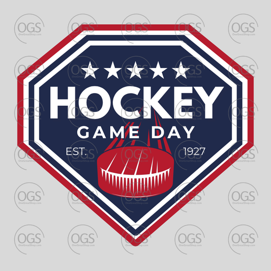 Hockey Game Day Design for apparel.
