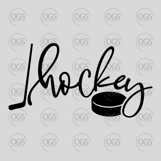 Hockey Design with Puck and Stick