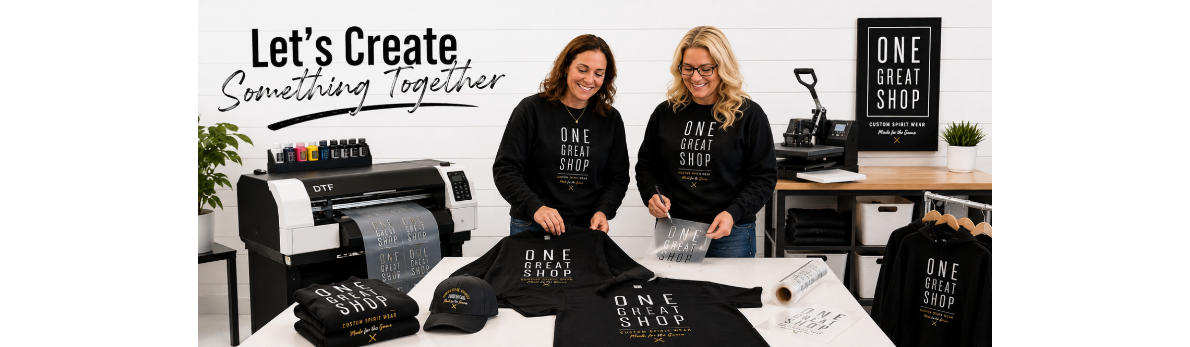 Get ready to customize apparel and gifts with One Great Shop. 