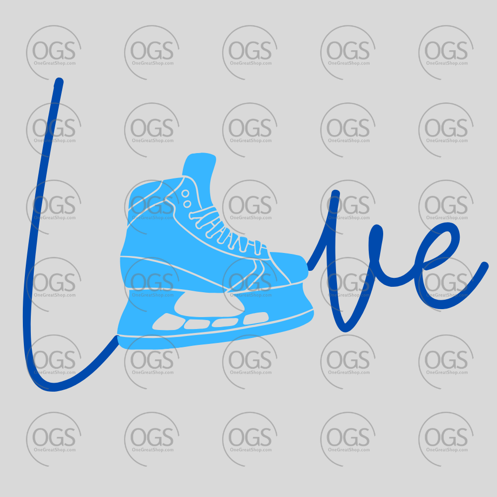 Hockey Design Love Skate in Blue