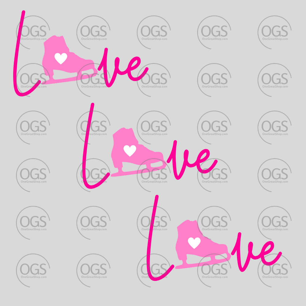 Synchronized Skating Design Love Love Love in Pink.