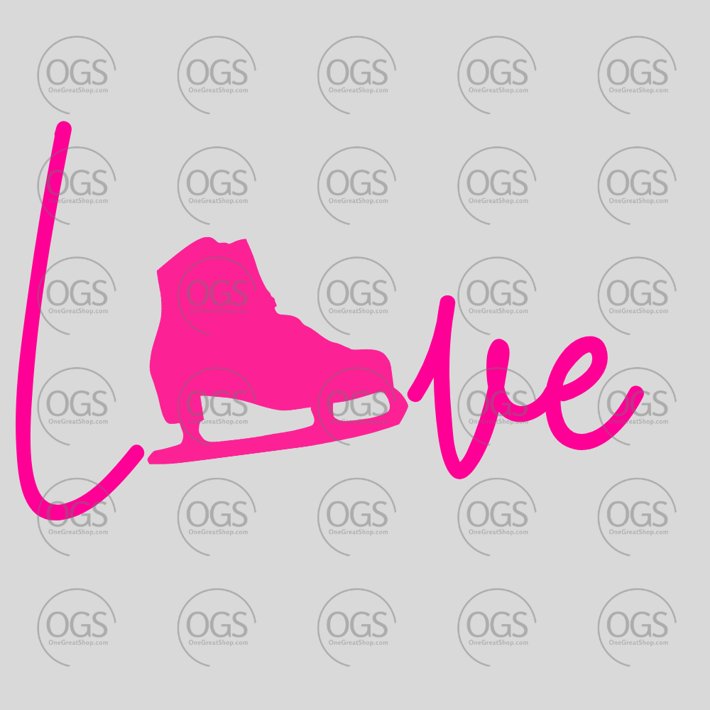 Love Figure Skate in hot pink