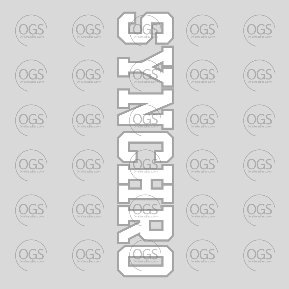 A vertical graphic with the word 'SYNCHRO' in large outlined white block letters.