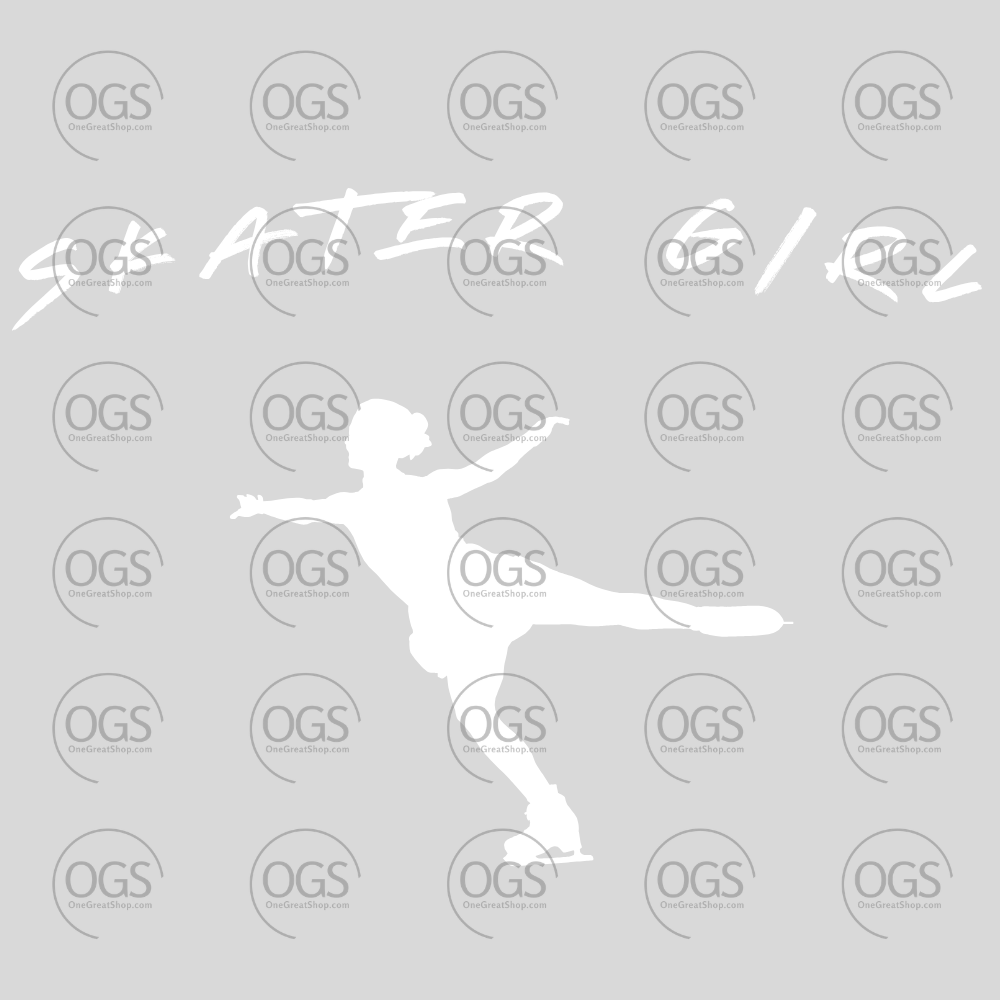 White silhouette of a Skater Girl