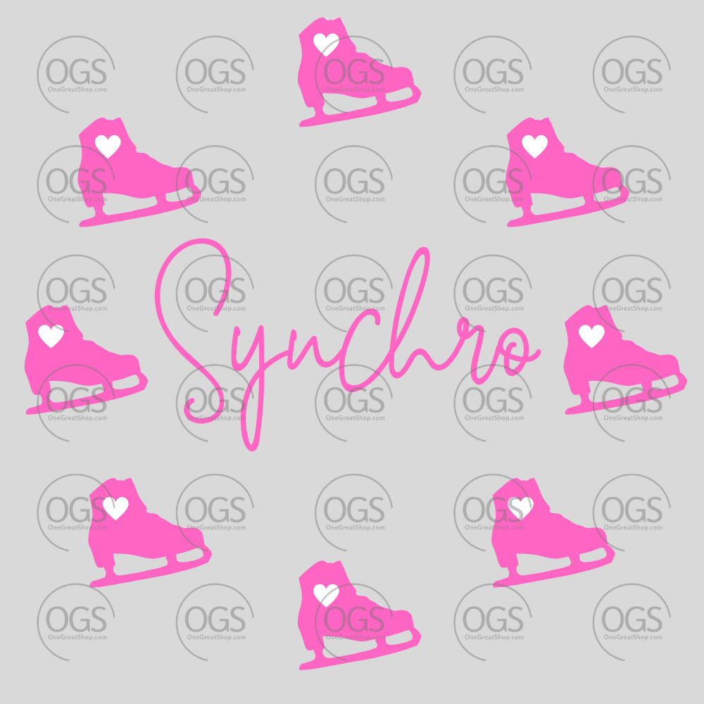 Synchronized Skating Design Pink Boots Wheel