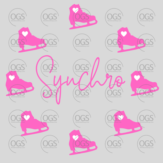 Synchronized Skating Design Pink Boots Wheel