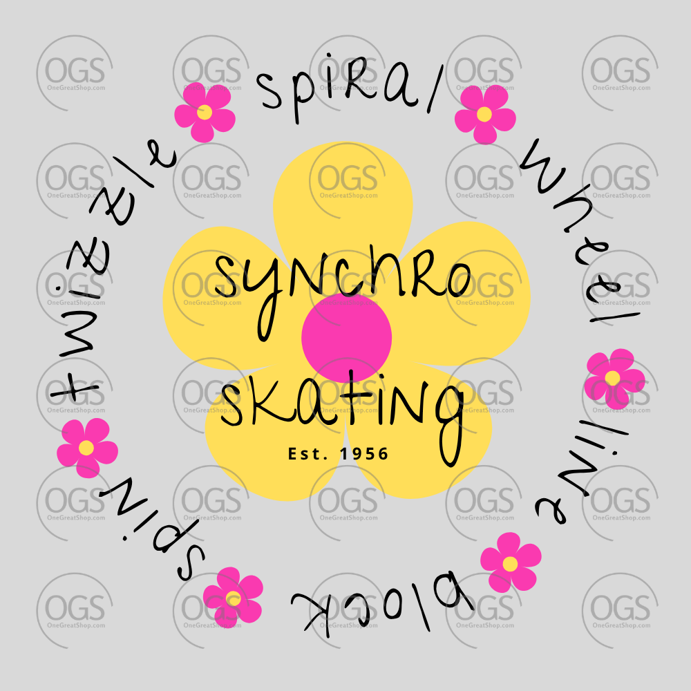 Synchro Design Synchro Elements with yellow flower and black font.
