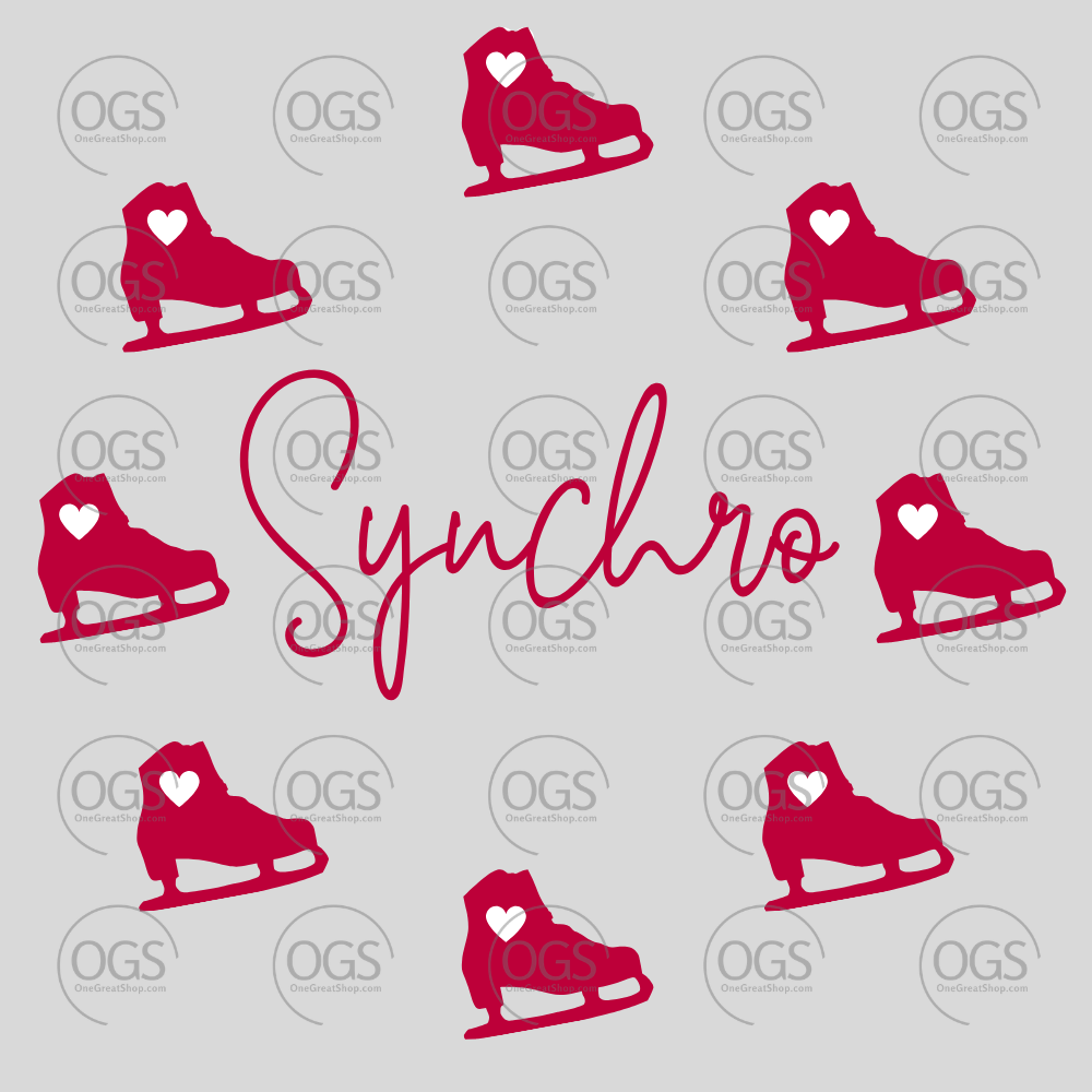 Synchronized Skating Design Red Boots Wheel