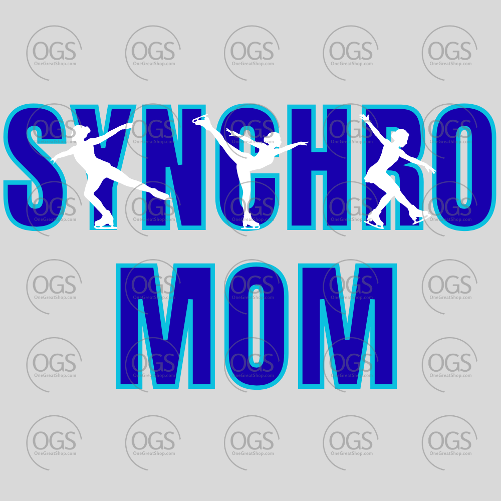 Synchronized Skating Design Synchro Mom in blue with female elements.