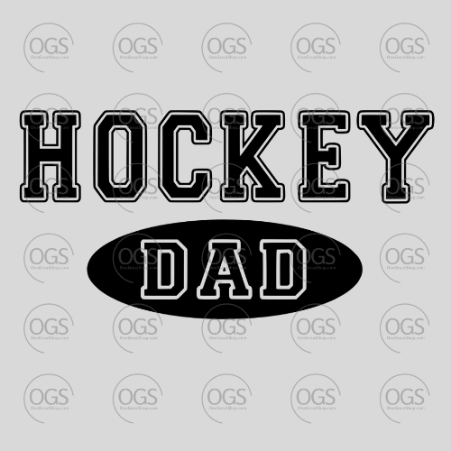 hockey dad in black font