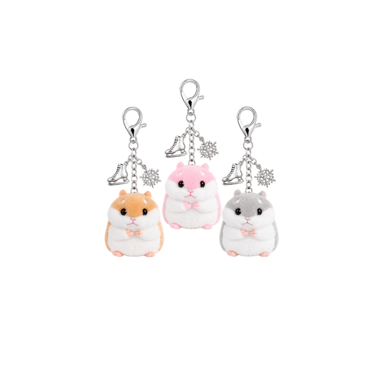 Hamster Keychain with Figure Skating Charms