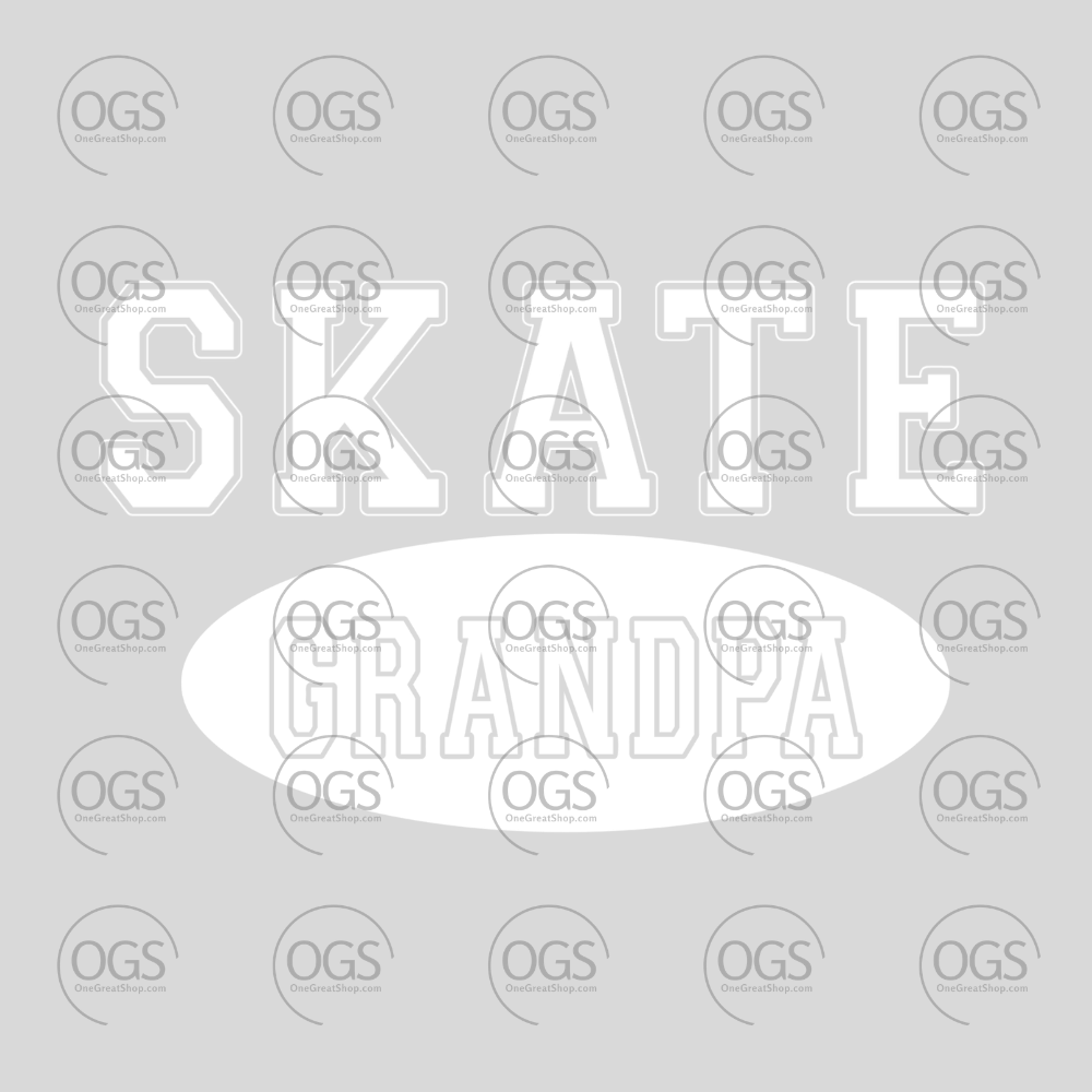 Text 'SKATE GRANDPA' in white font