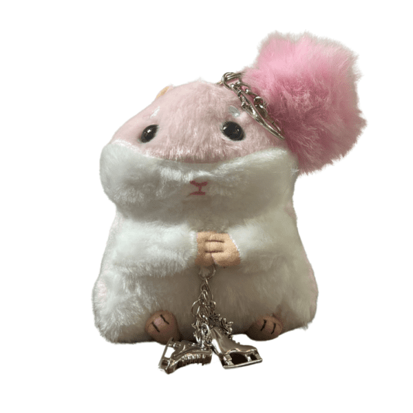 Pink Hamster Backpack Buddy with Figure Skating Charm