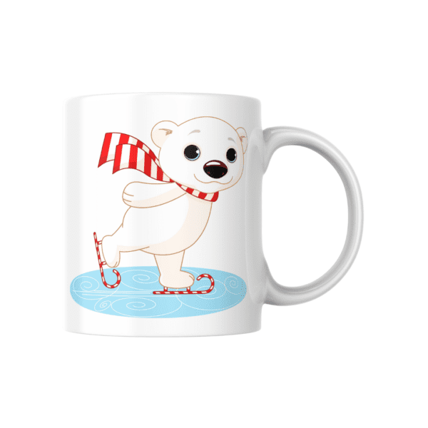 Skating Polar Bear Ceramic Mug