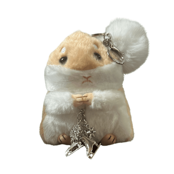 Tan Hamster Backpack Buddy with Figure Skating Charm